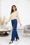 ORANGE DENIM RHINESTONE
