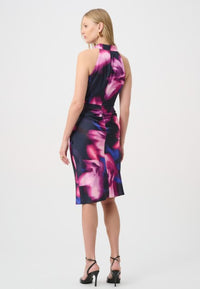 RIBKOFF DRESS FLORAL PRINT SATIN HALTER