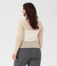 KAFFE CURVE SHEER MESH TOP