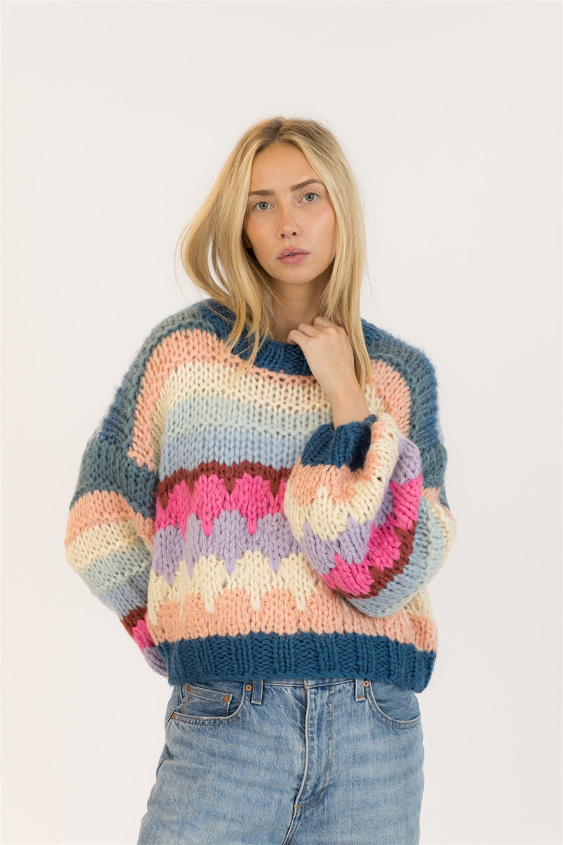 LYLA PULLOVER MULTI CHNKY KNIT