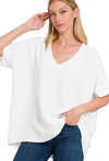 VNECK DOLMAN SHORT SLEEVE TOP