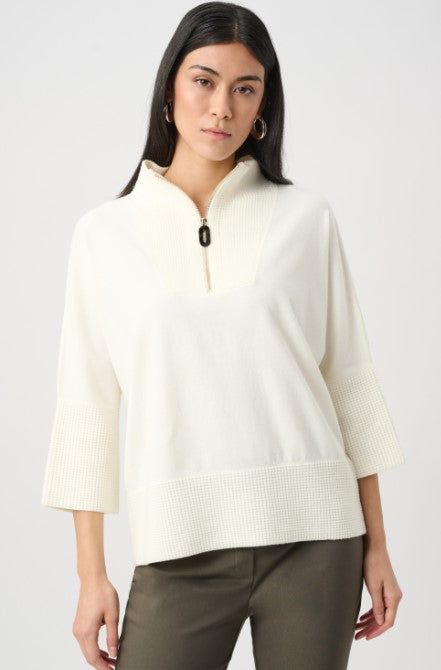 JOSEPH RIBKOFF BRUSHED FUNNEL NECK SWEATER