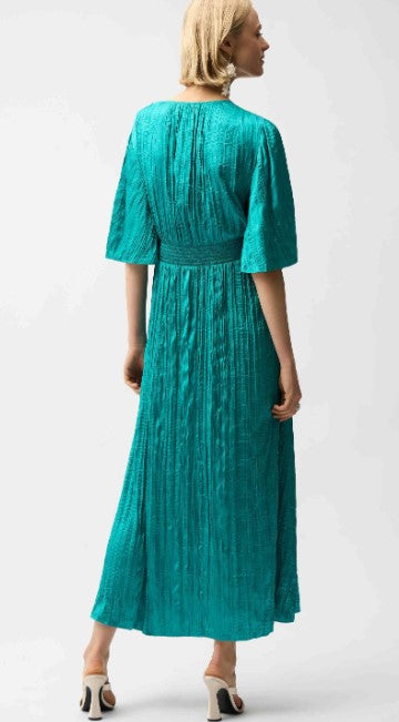 JOSEPH RIBKOFF PLEATED MIDI DRESS FLUTTER SLEEVE