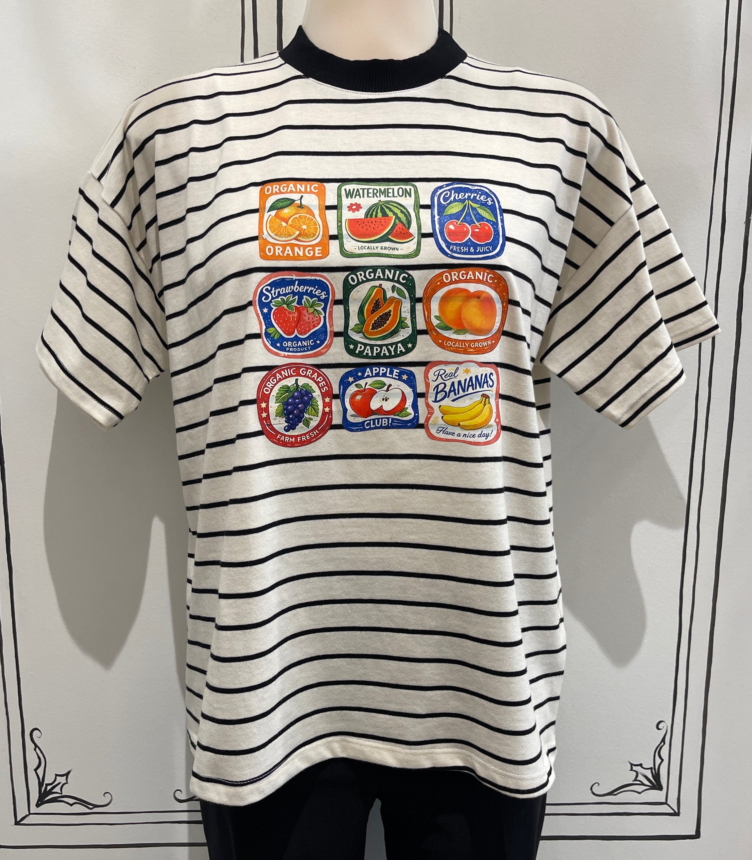 STRIPE TOP WITH FRUIT