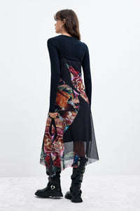DESIGUAL ASYMMETRICAL LONG SLEEVED DRESS