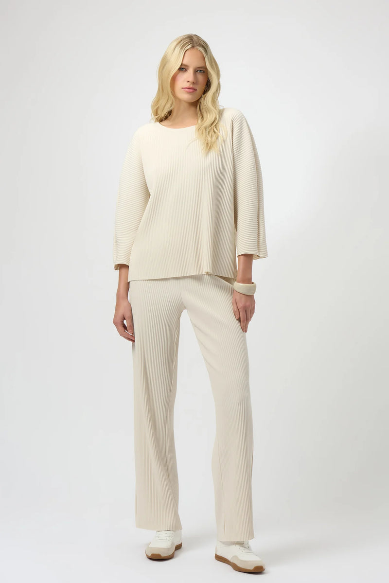 RIBKO RIBBED L/S TOP