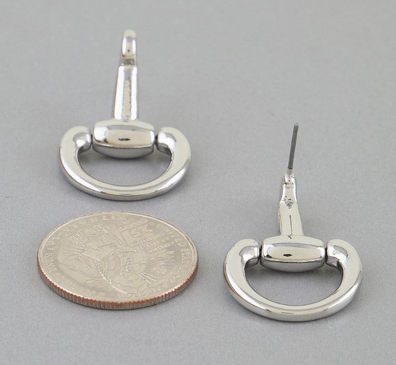 POLISHED HORSE BIT EARRING