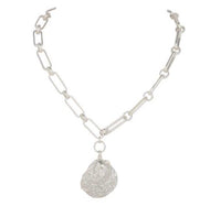 MERX NECKL LINK W/HAMMERED PENDANT