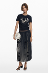 DESIGUAL PRINTED  PLEAT SKIRT