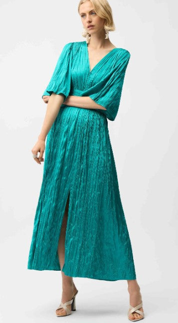 JOSEPH RIBKOFF PLEATED MIDI DRESS FLUTTER SLEEVE