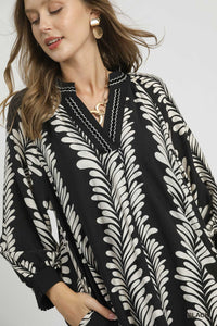 UM DRESS PUFF SLV PRINTED