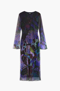 DESIGUAL LONG SLEEVE TULLE OVERLAY DRESS