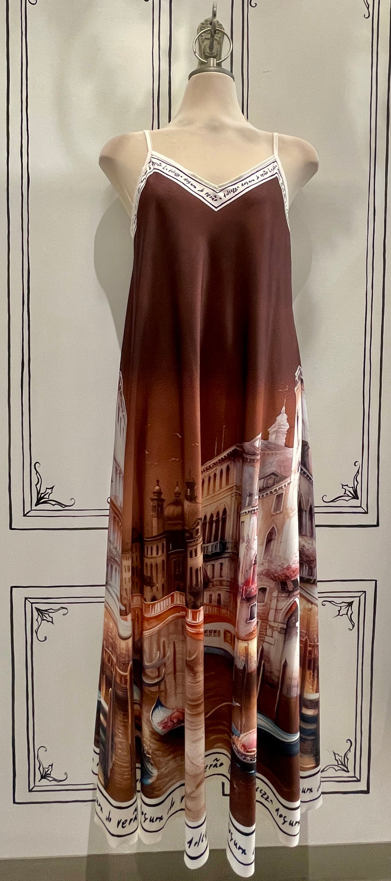 V NECK ABITO VENICE DRESS