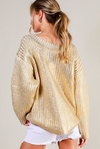 KNIT SWEATER TOP V NECKLINE