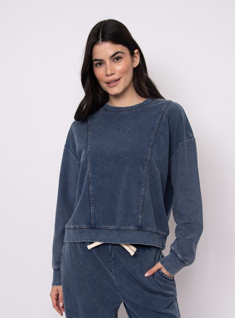 RD PULLOVER DENIM LOOK