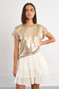 MOLLY TOP ROUND NECK LOOSE FIT CHROME