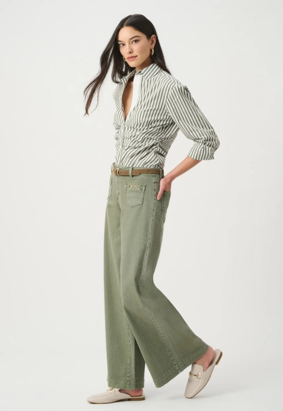 RIBKOFF TOP STRIPED COTTON SHIRRED