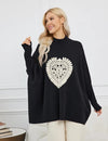 ORANGE SWEATER CROCHET HEART