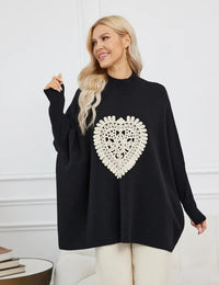 ORANGE SWEATER CROCHET HEART