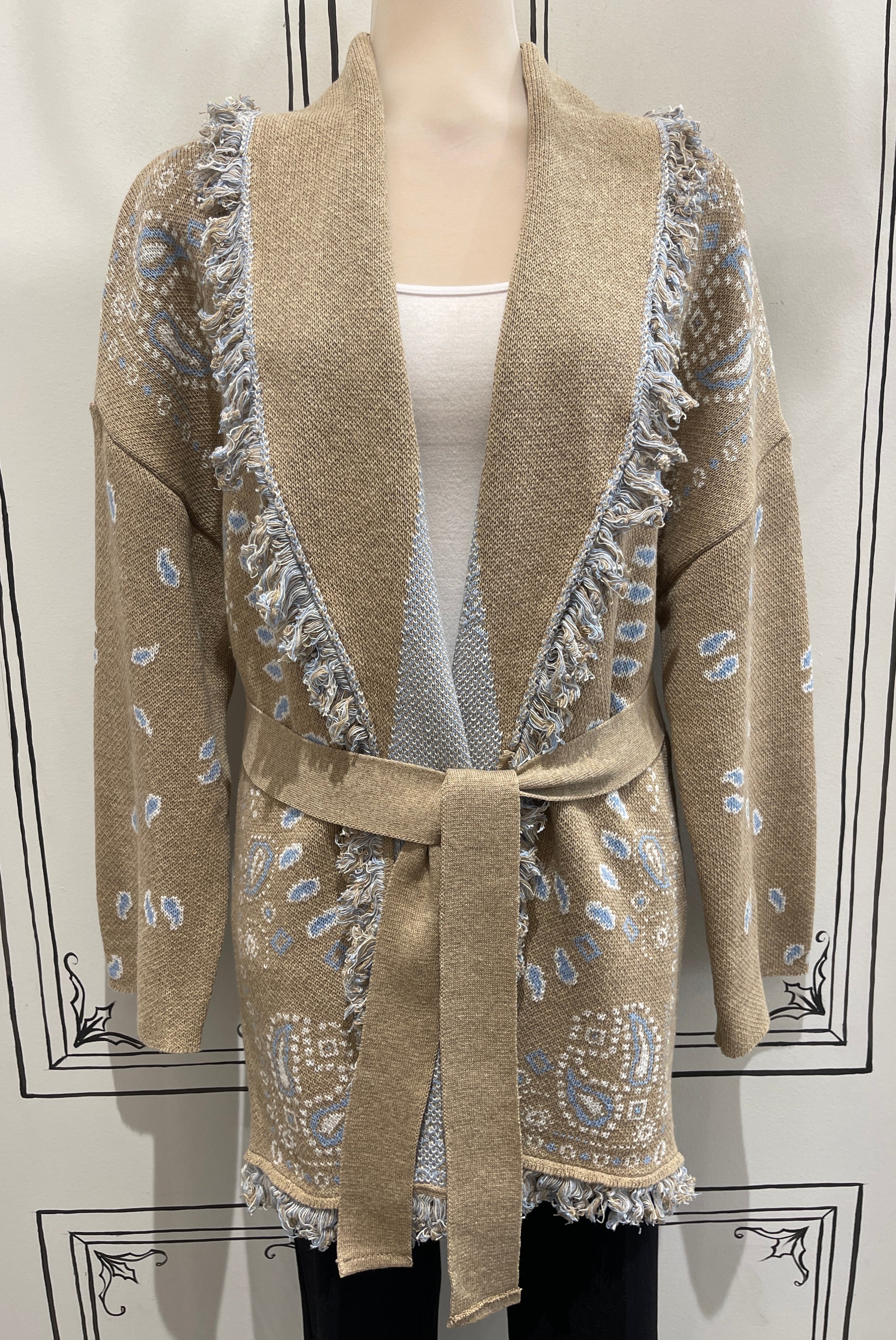 BANDANA PRINT CARDIGAN