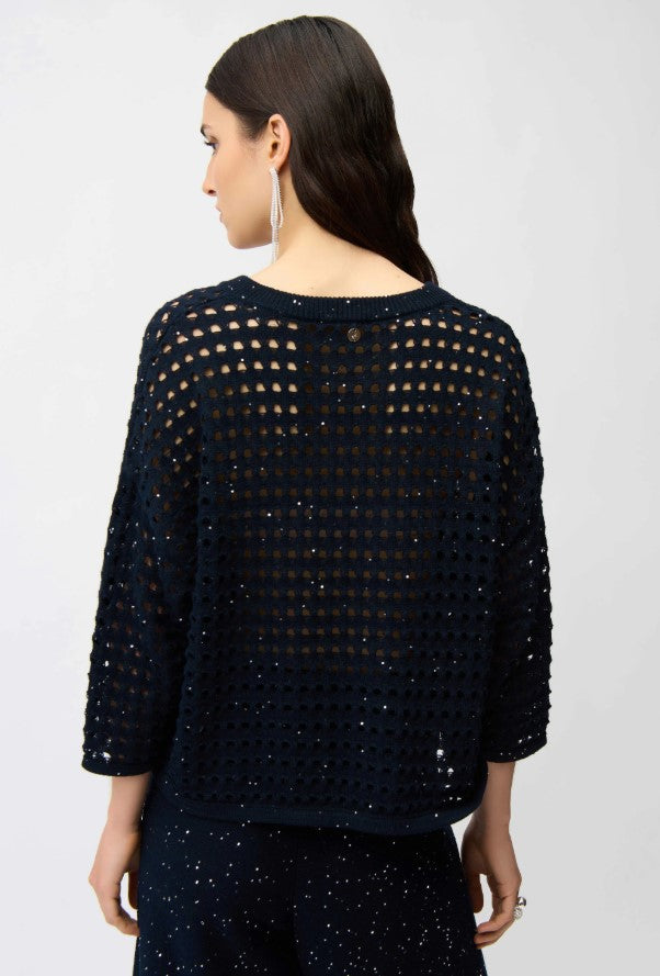 JOSEPH RIBKOFF PULLOVER SEQUIN V NECK