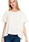 RIBBED ROUND NECK SHORT SLEEVE TOP