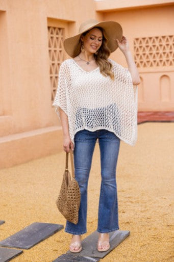ORANGE PONCHO CROCHET