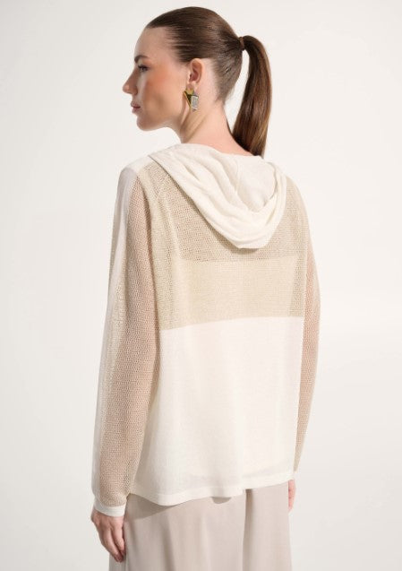 JOSEPH RIBKOFF ZIPSOFT KNIT HOODED SWEATER