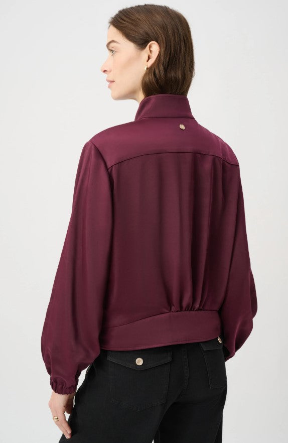 RIBKOFF JACKET SATIN PUFF SLEEVE UTILITY