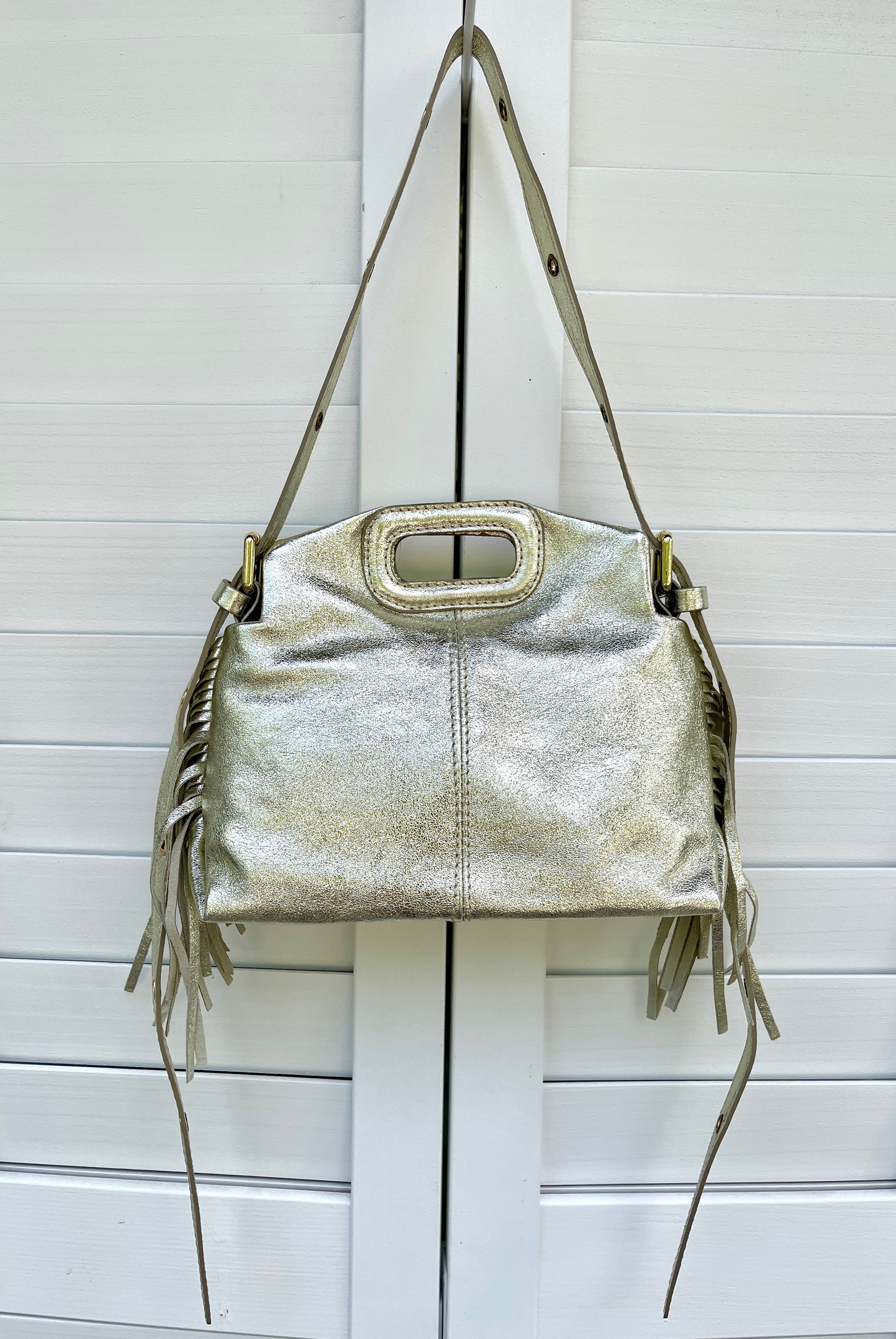 ITALIAN LEATHER FRINGE CROSSBODY BAG
