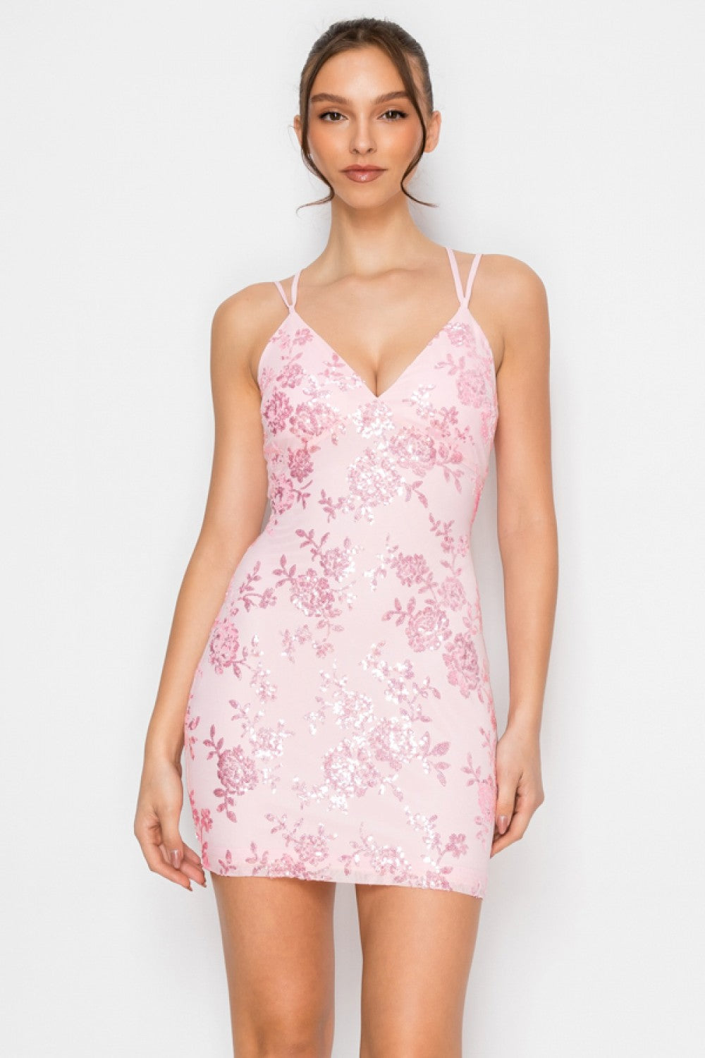 LOVS DRESS SEQUIN FLRL MINI