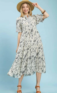 FLORAL TIERED MAXI DRESS