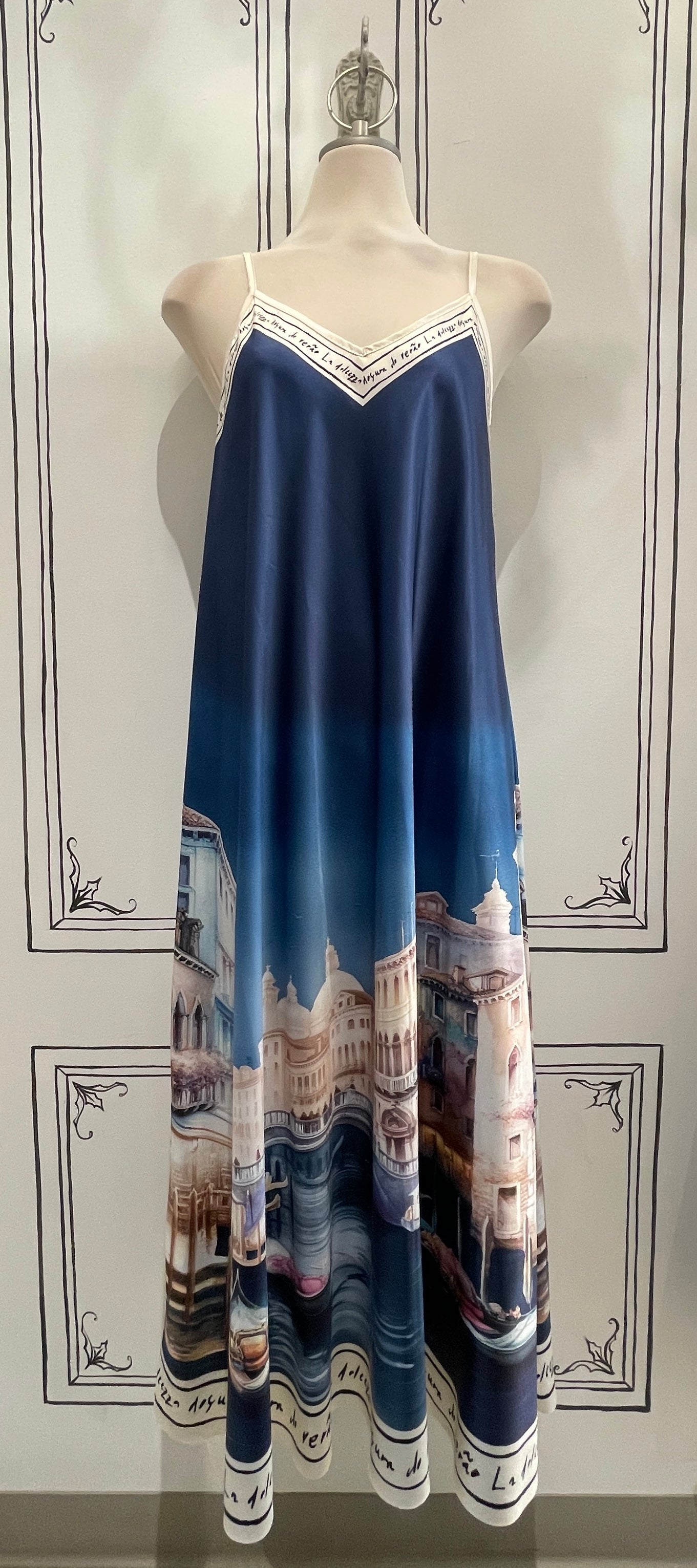 V NECK ABITO VENICE DRESS