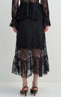TEXTURED LACE WESTERN EDGE SKIRT