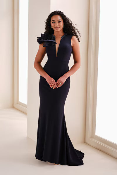 CAMERON GOWN SHLDR RUFFLE