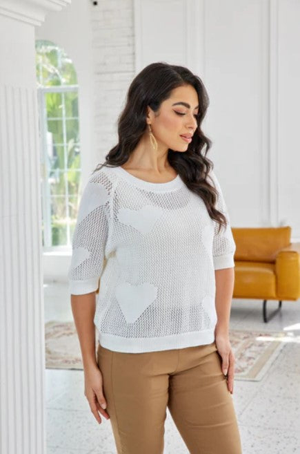 ORANGE HEARTLOOM CROCHET TOP