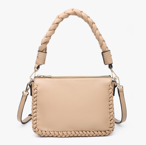 JEN & CO. WHIPSTITCH TRIM SHOULDER BAG