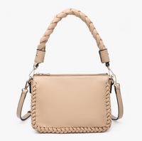 JEN & CO. WHIPSTITCH TRIM SHOULDER BAG