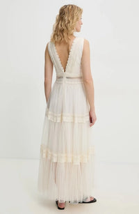 LONG PLUMETIS TULLE DRESS