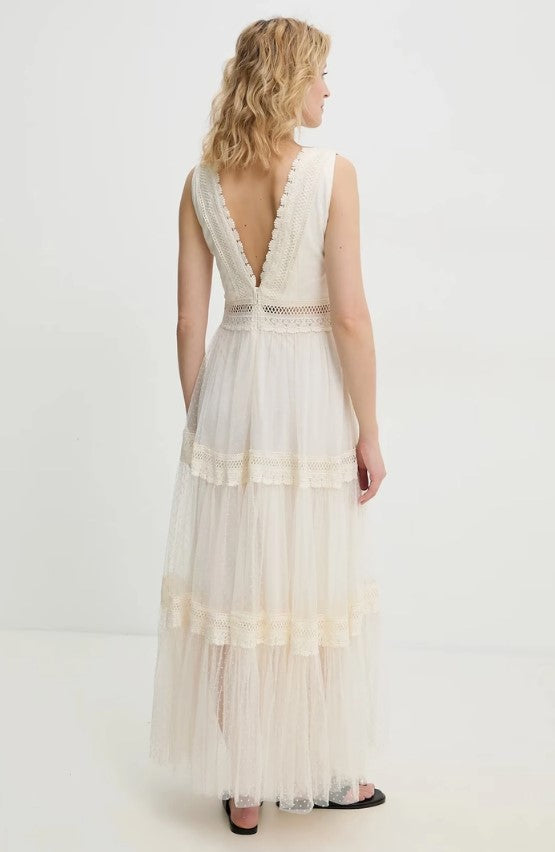 LONG PLUMETIS TULLE DRESS