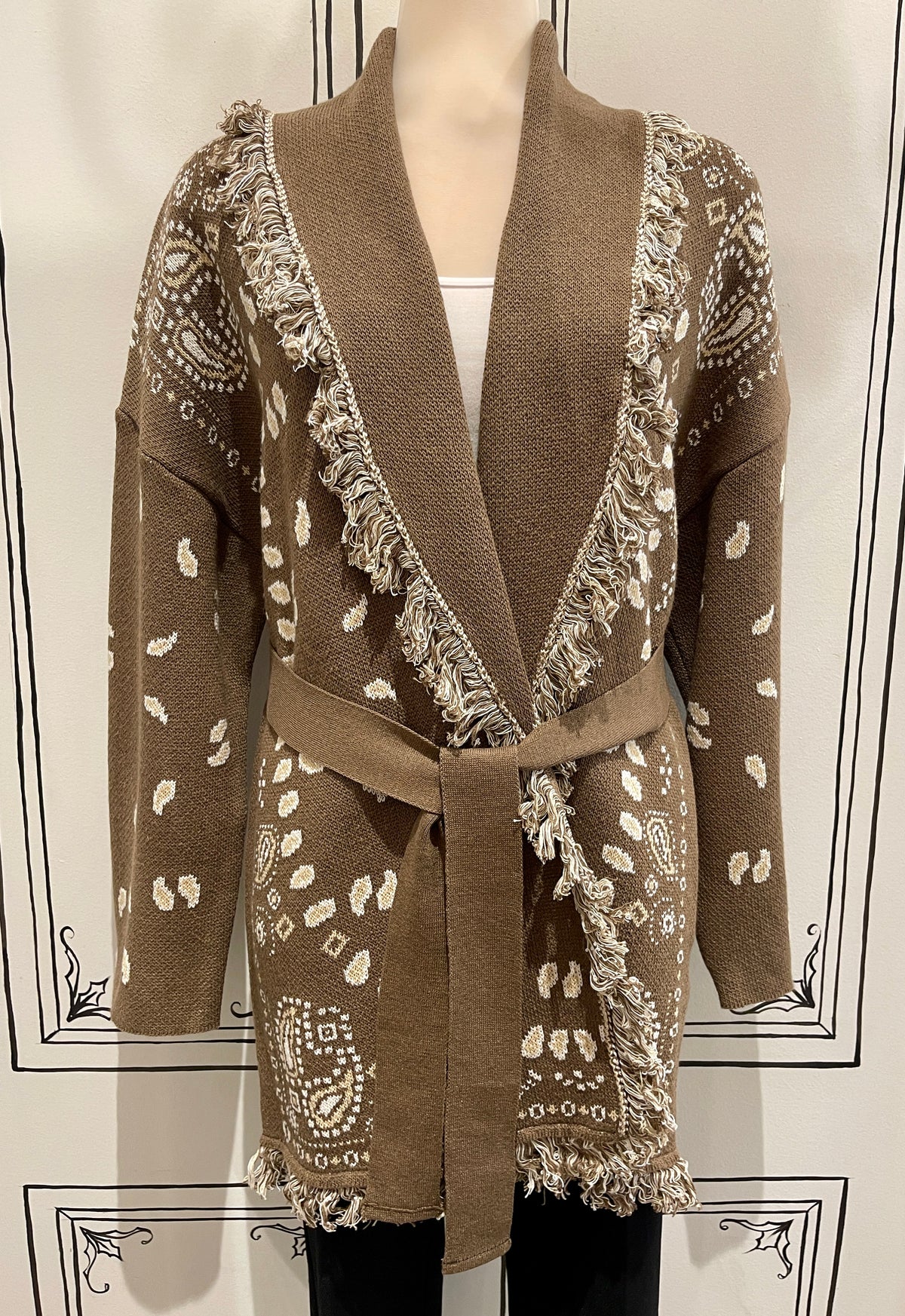 BANDANA PRINT CARDIGAN