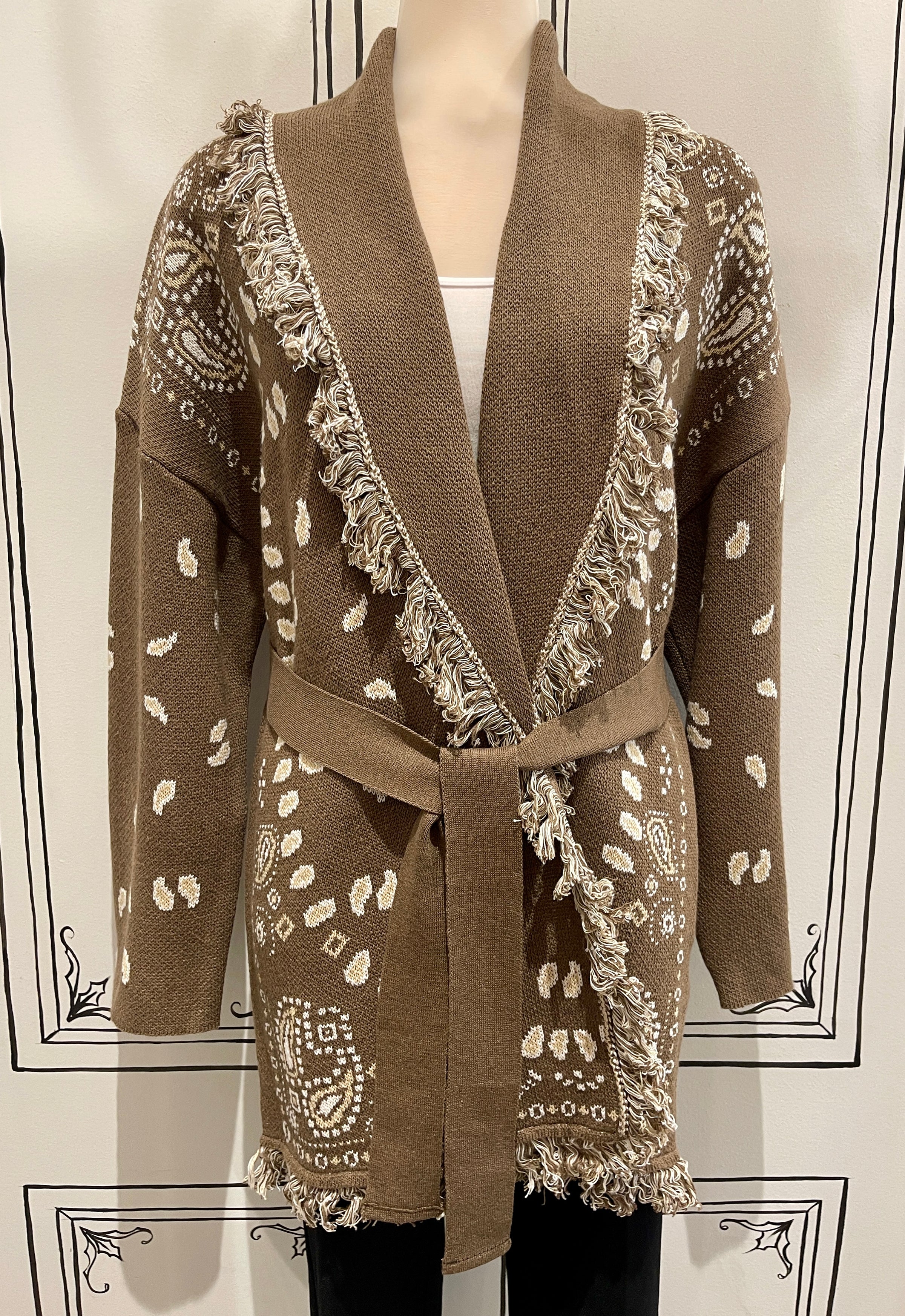 BANDANA PRINT CARDIGAN