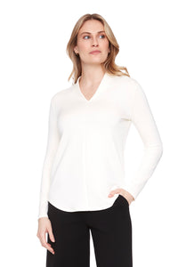 UP PONTE V NECK TOP