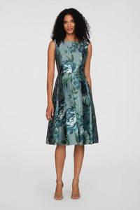 KAY DRESS BATEAU NECK PLEATED ALINE