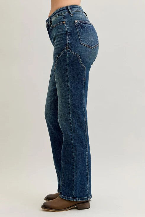 JUDY JEANS STRAIGHT WESTERN SEAM DETAIL