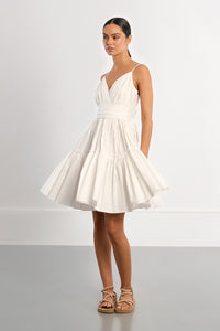 MOLLY DRESS VNECK WAIST DETAIL
