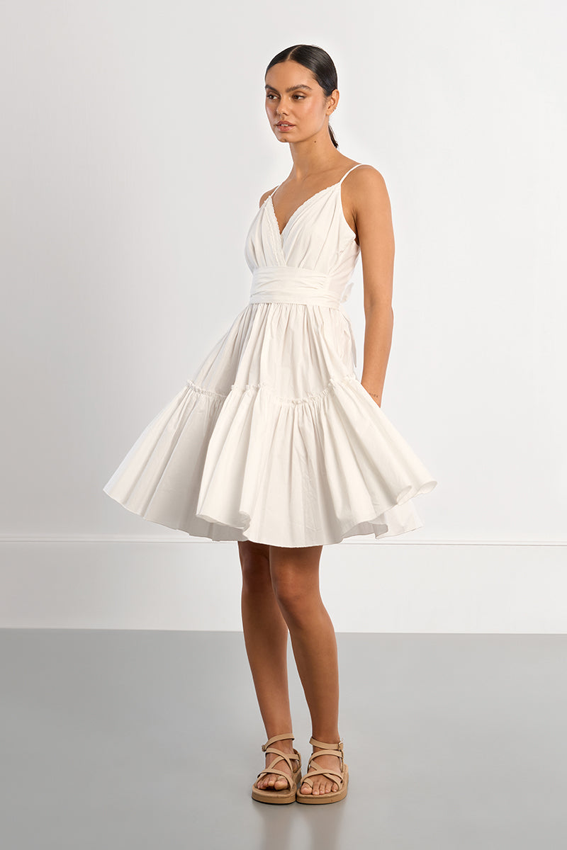 MOLLY DRESS VNECK WAIST DETAIL