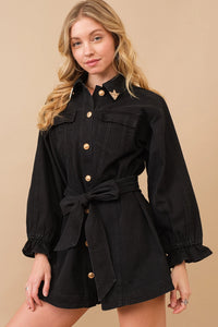 CHEST POCKET COLLARED POINT TUNIC