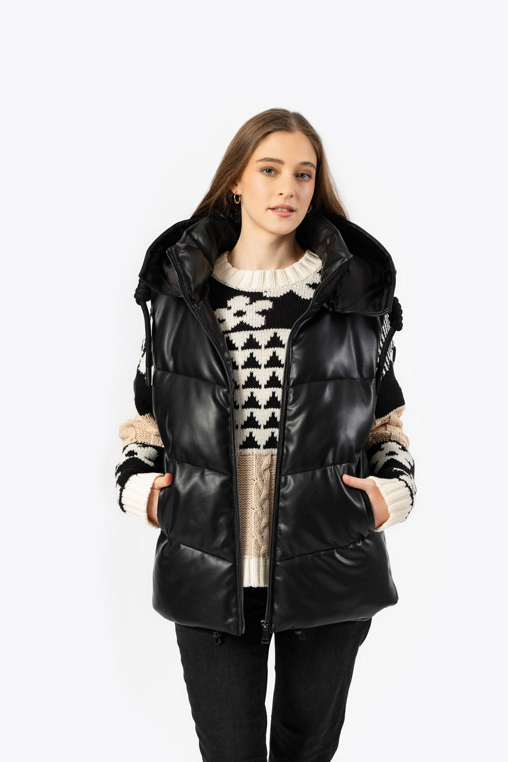 FASHION C FAUX LEATHER VEST