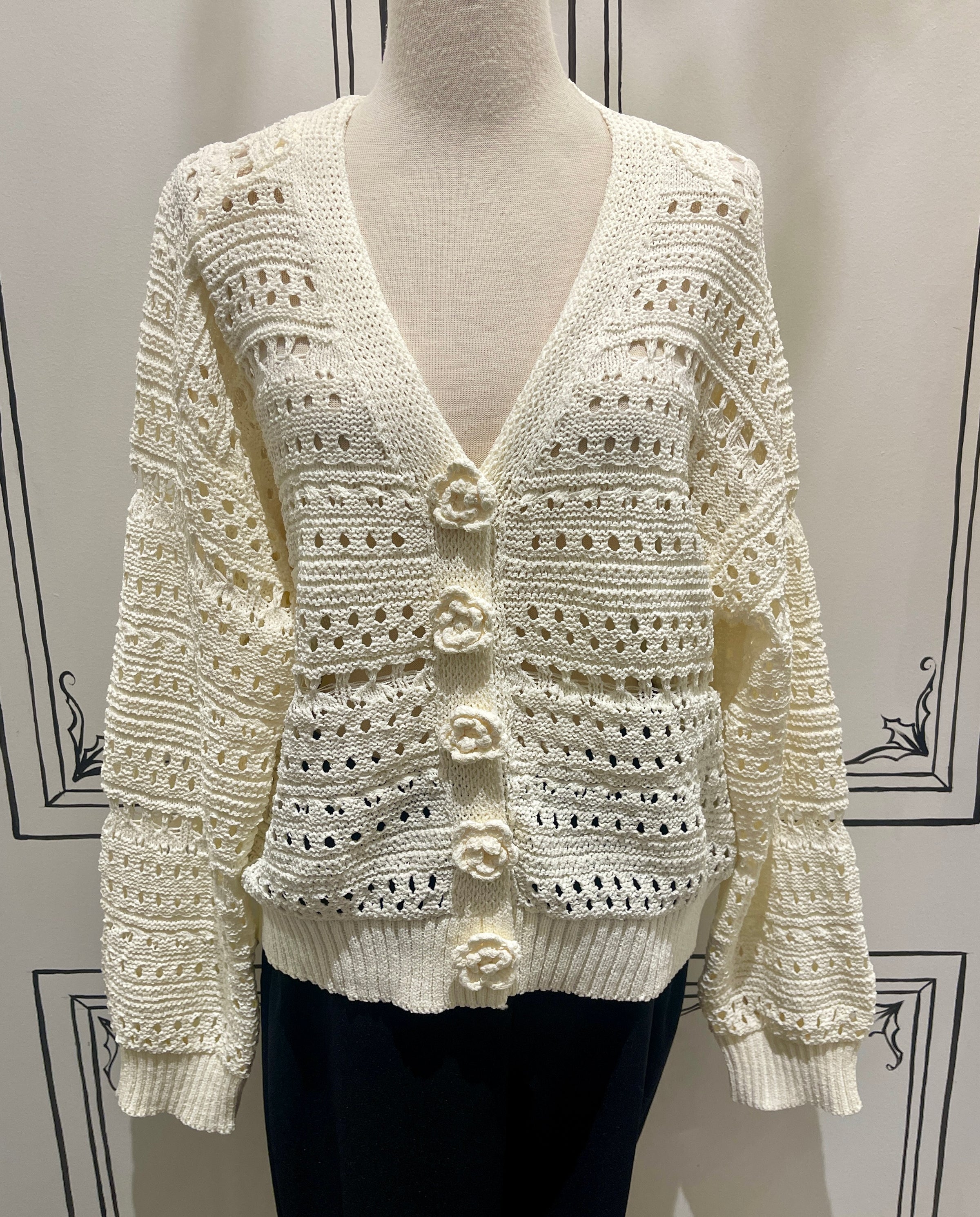POL SWEATER OPEN KNIT CARDI